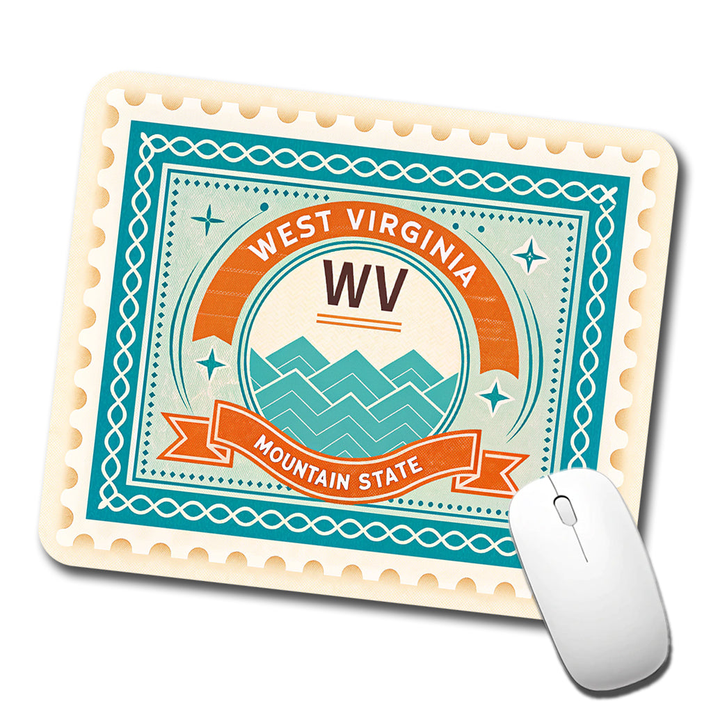 West Virginia WV Mountain State Travel Vacation Stamp Low Profile Mouse Pad Mat