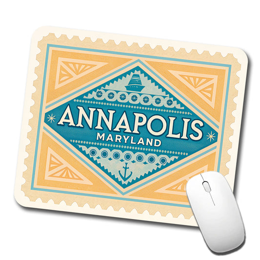 Annapolis MD Maryland Travel Vacation Stamp Low Profile Mouse Pad Mat