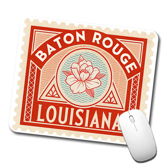 Baton Rouge LA Louisiana Travel Vacation Stamp Low Profile Mouse Pad Mat