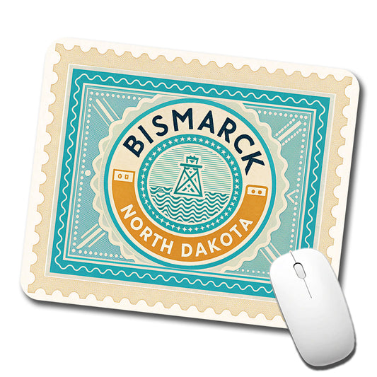 Bismarck ND North Dakota Travel Vacation Stamp Low Profile Mouse Pad Mat