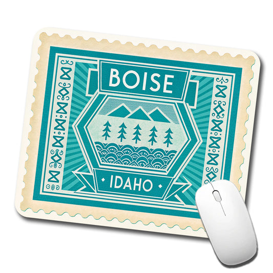 Boise ID Idaho Travel Vacation Stamp Low Profile Mouse Pad Mat