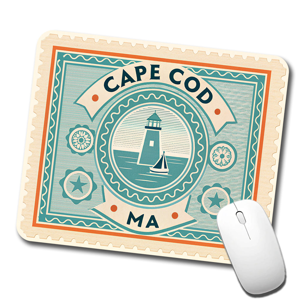 Cape Cod MA Massachusetts Travel Vacation Stamp Low Profile Mouse Pad Mat