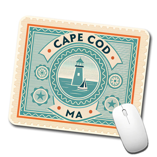 Cape Cod MA Massachusetts Travel Vacation Stamp Low Profile Mouse Pad Mat