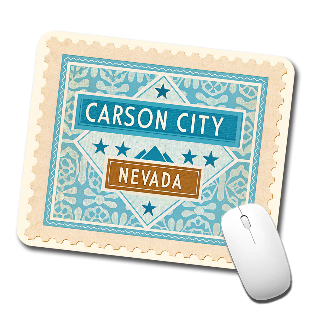 Carson City NV Nevada Travel Vacation Stamp Low Profile Mouse Pad Mat
