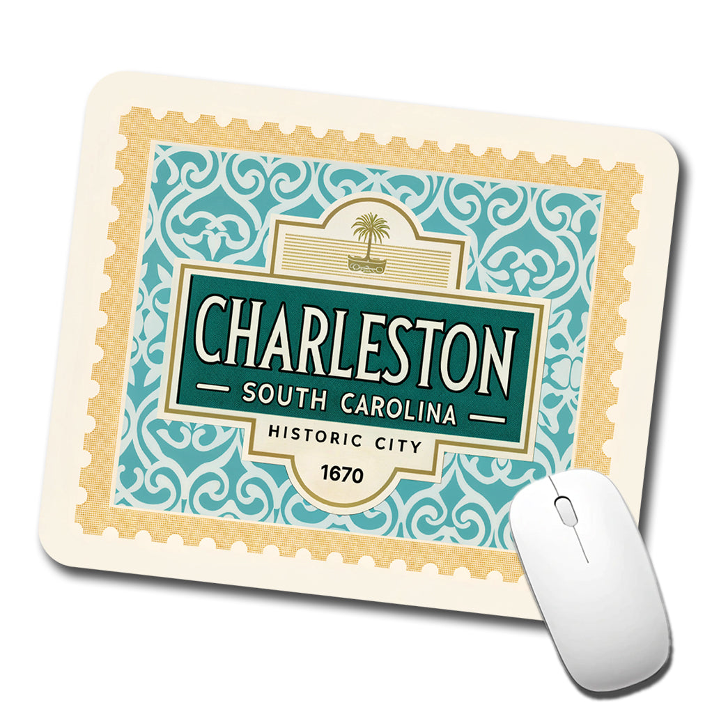 Charleston SC South Carolina Travel Vacation Stamp Low Profile Mouse Pad Mat
