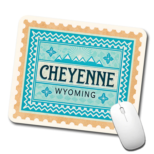Cheyenne WY Wyoming Travel Vacation Stamp Low Profile Mouse Pad Mat
