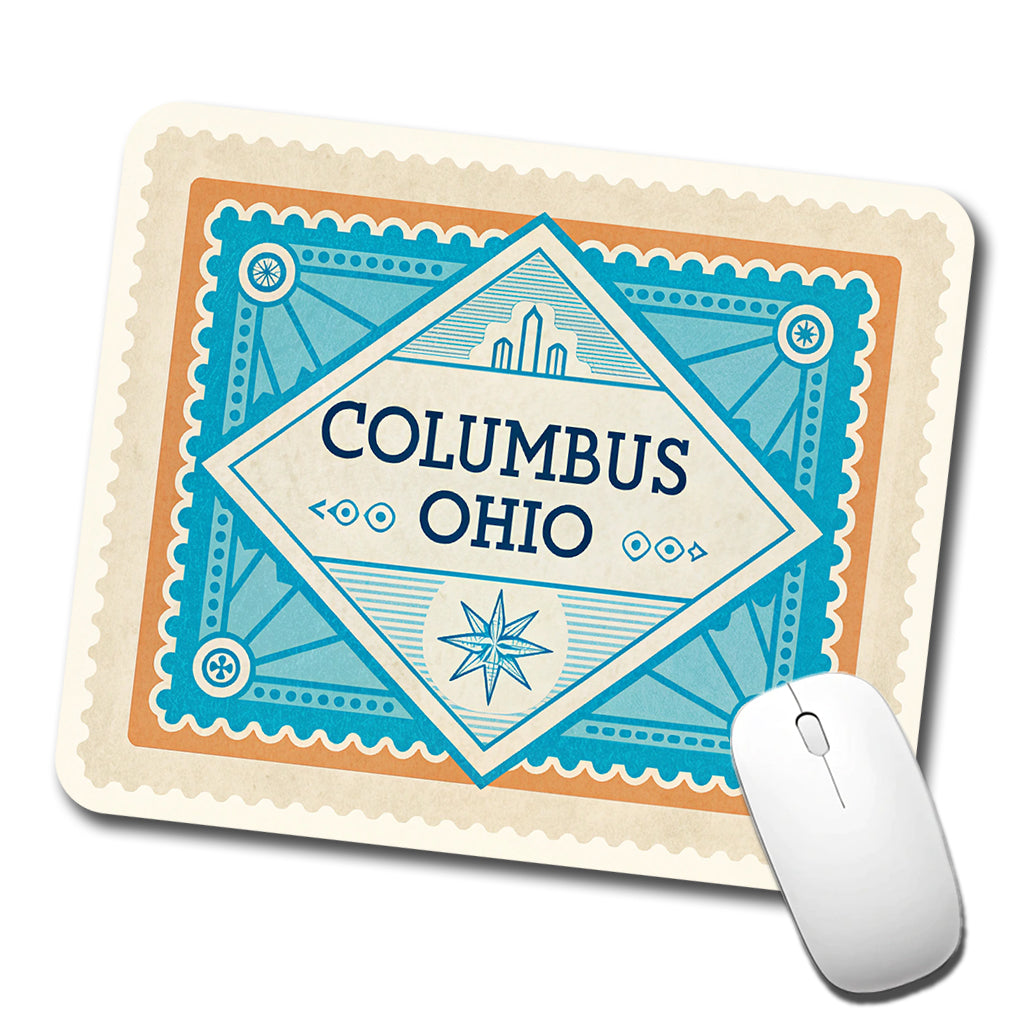 Columbus OH Ohio Travel Vacation Stamp Low Profile Mouse Pad Mat