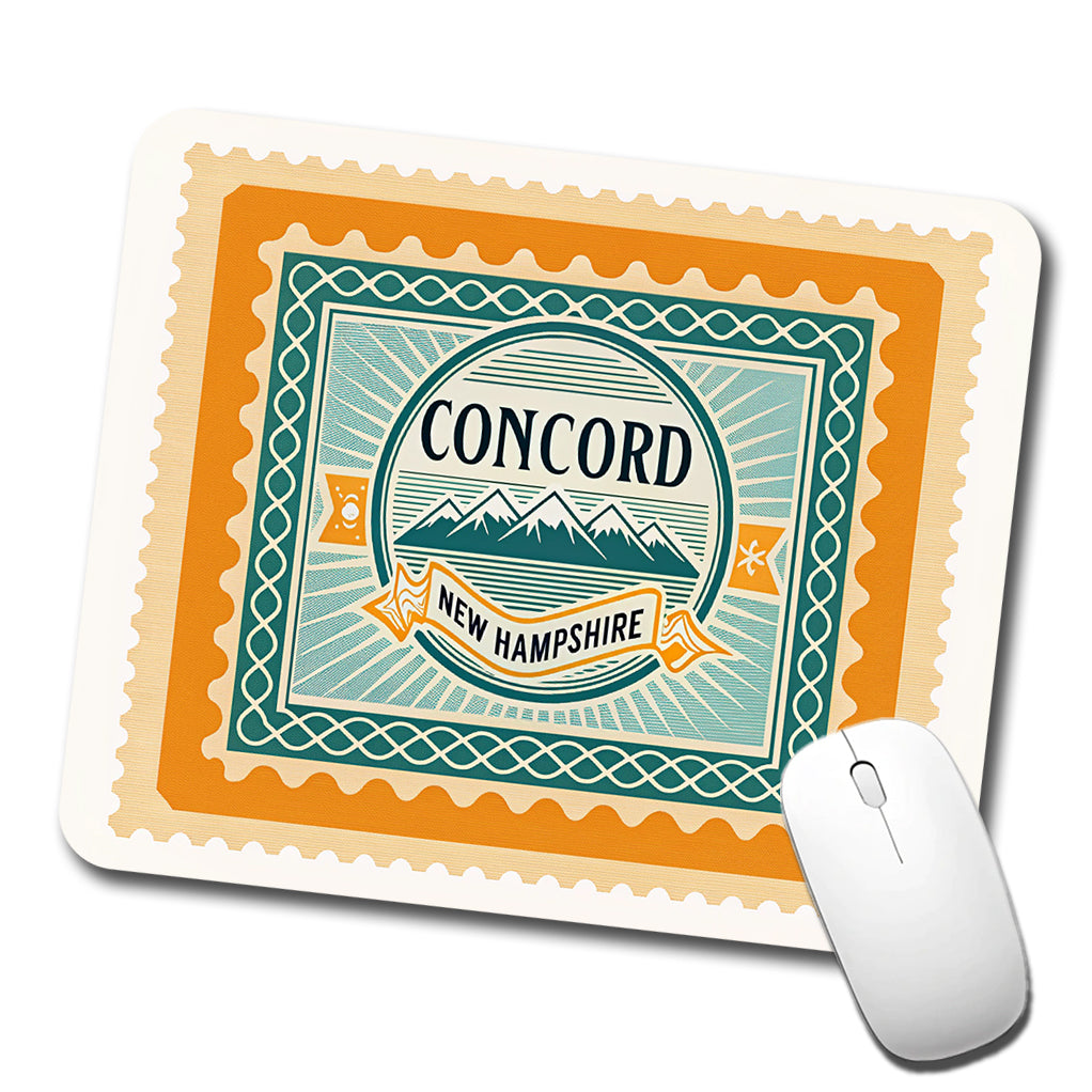 Concord NH New Hampshire Travel Vacation Stamp Low Profile Mouse Pad Mat