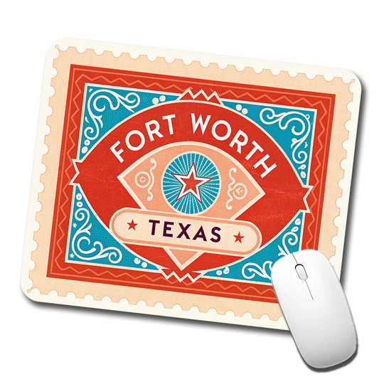 Fort Worth TX Texas Travel Vacation Stamp Low Profile Mouse Pad Mat