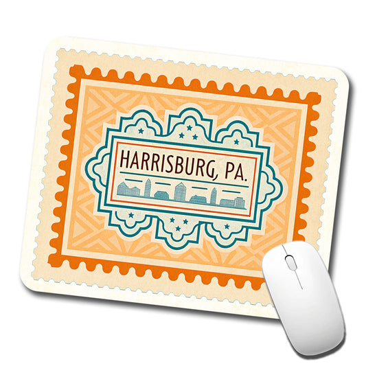 Harrisburg PA Pennsylvania Travel Vacation Stamp Low Profile Mouse Pad Mat
