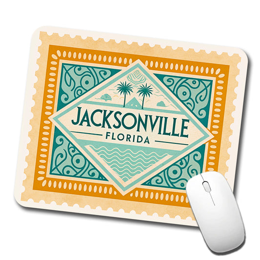 Jacksonville FL Florida Travel Vacation Stamp Low Profile Mouse Pad Mat