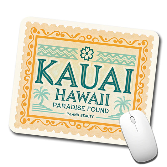 Kauai HI Hawaii Travel Vacation Stamp Low Profile Mouse Pad Mat