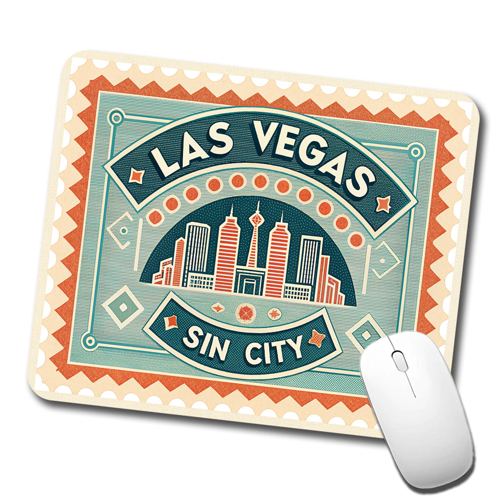 Las Vegas Nevada NV Sin City Travel Vacation Stamp Low Profile Mouse Pad Mat