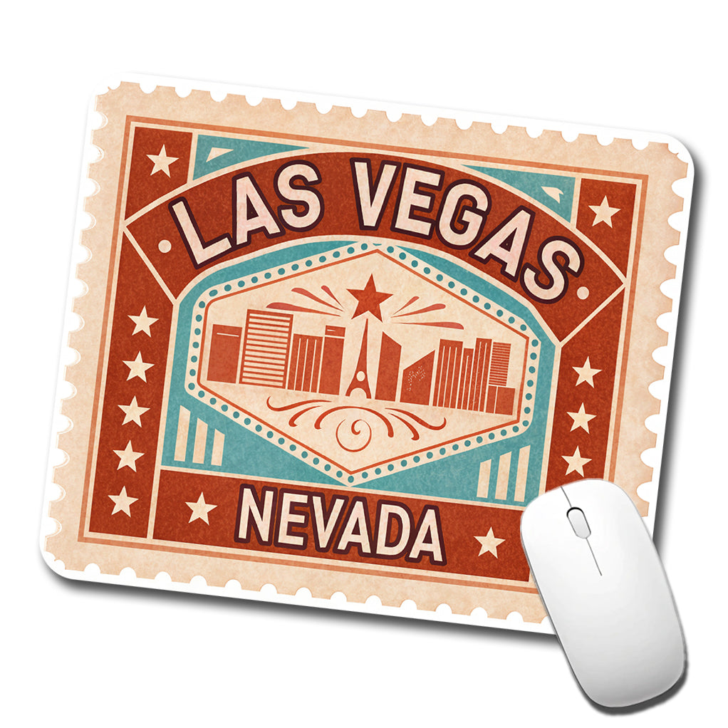 Las Vegas NV Nevada Skyline Travel Vacation Stamp Low Profile Mouse Pad Mat
