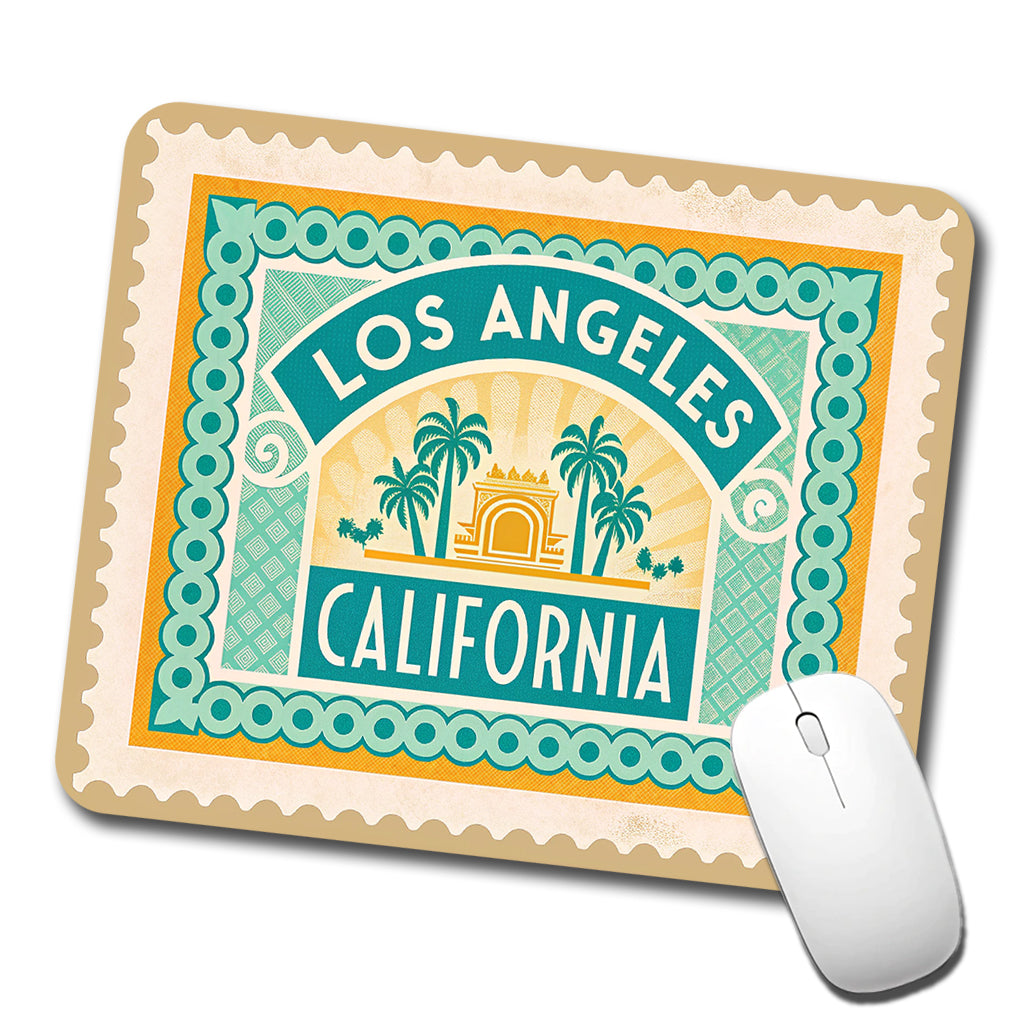 Los Angeles CA California Travel Vacation Stamp Low Profile Mouse Pad Mat