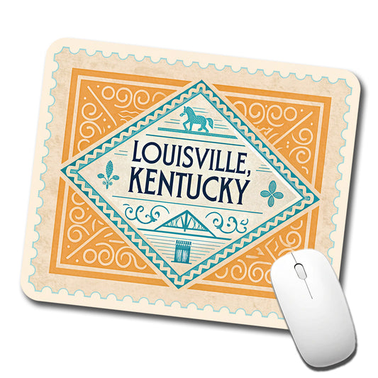 Louisville KY Kentucky Travel Vacation Stamp Low Profile Mouse Pad Mat