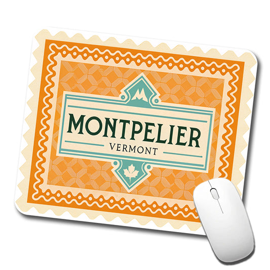 Montpelier VT Vermont Travel Vacation Stamp Low Profile Mouse Pad Mat