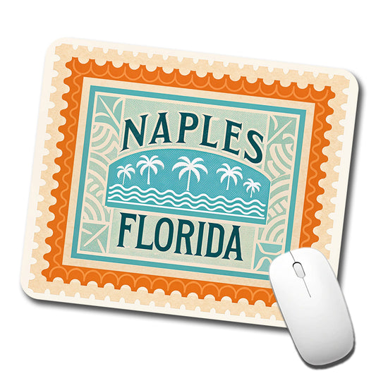 Naples FL Florida Travel Vacation Stamp Low Profile Mouse Pad Mat