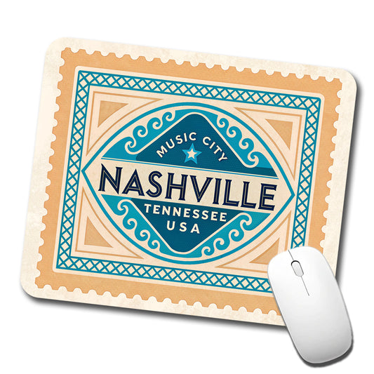 Nashville TN Tennessee Travel Vacation Stamp Low Profile Mouse Pad Mat
