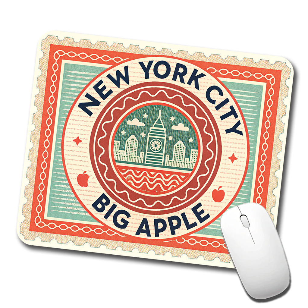 New York City NYC Big Apple Travel Vacation Stamp Low Profile Mouse Pad Mat