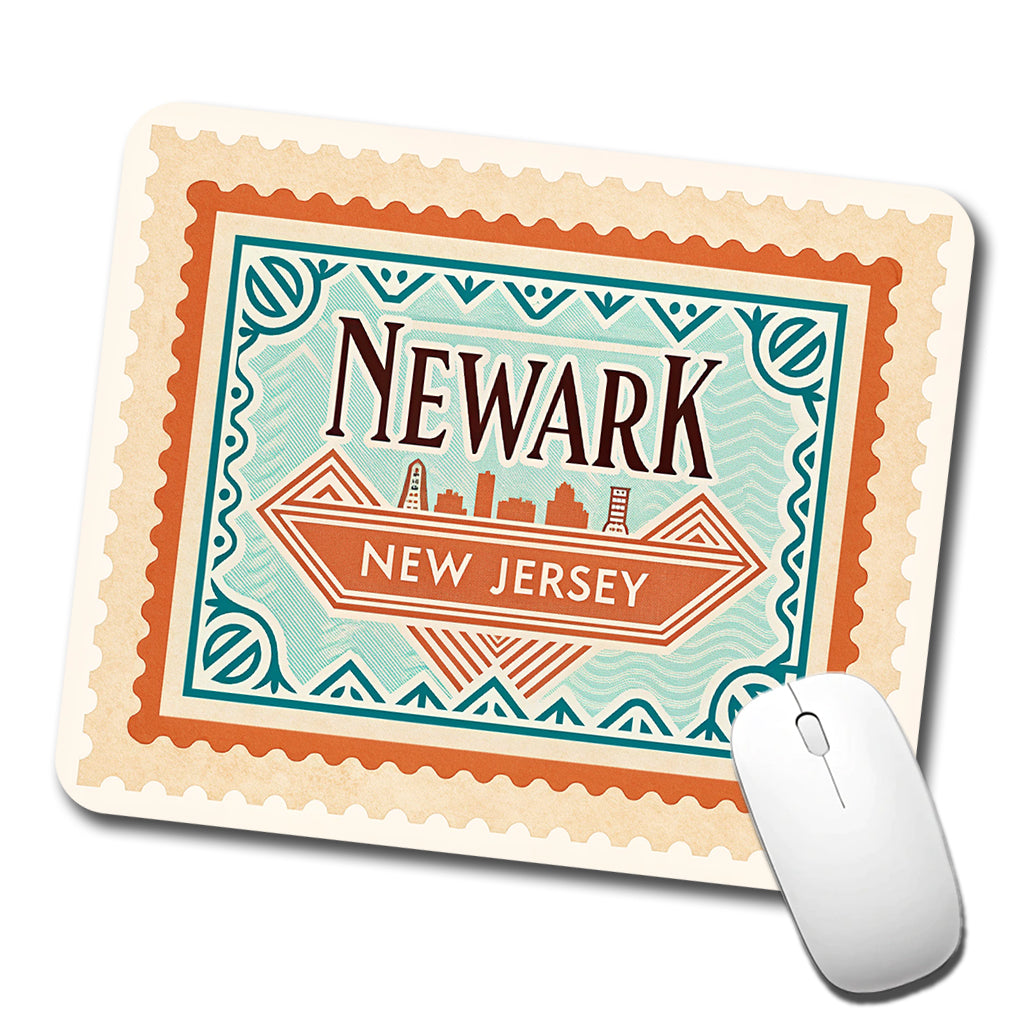 Newark NJ New Jersey Travel Vacation Stamp Low Profile Mouse Pad Mat