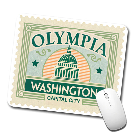 Olympia WA Washington Travel Vacation Stamp Low Profile Mouse Pad Mat