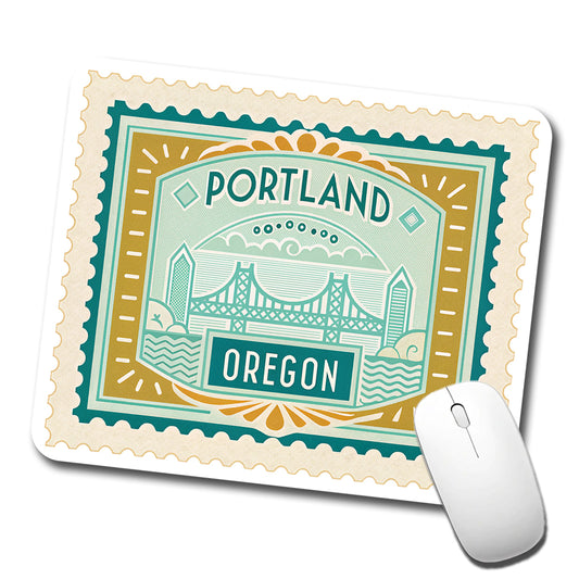 Portland OR Oregon Travel Vacation Stamp Low Profile Mouse Pad Mat