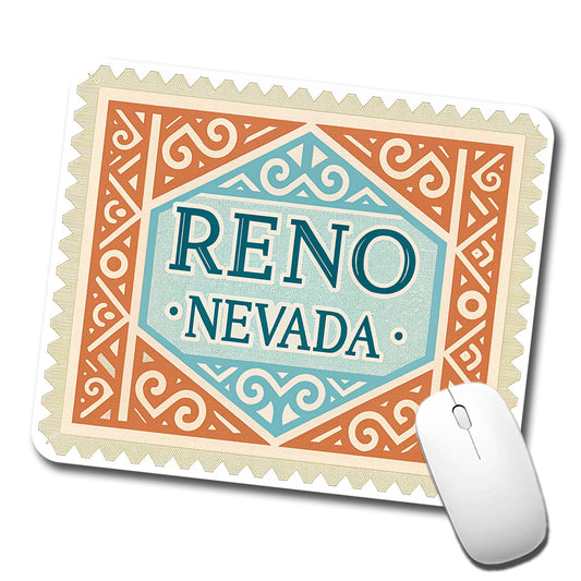 Reno NV Nevada Travel Vacation Stamp Low Profile Mouse Pad Mat