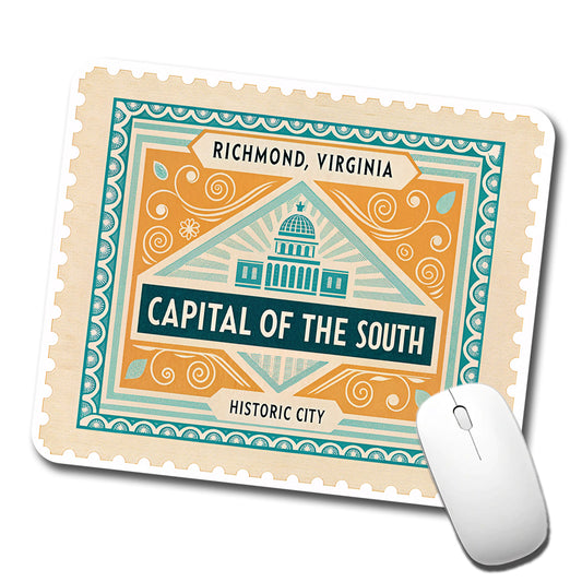Richmond VA Virginia Travel Vacation Stamp Low Profile Mouse Pad Mat