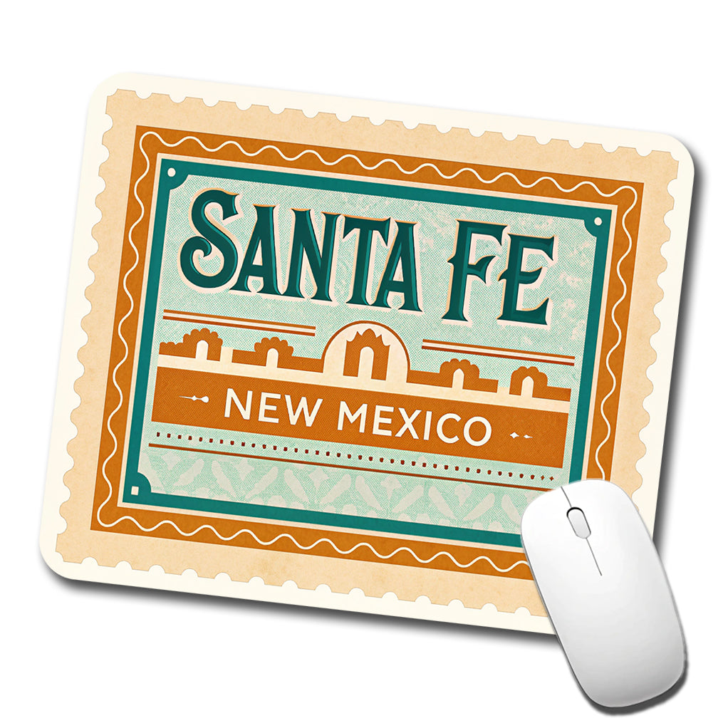 Santa Fe NM New Mexico Travel Vacation Stamp Low Profile Mouse Pad Mat