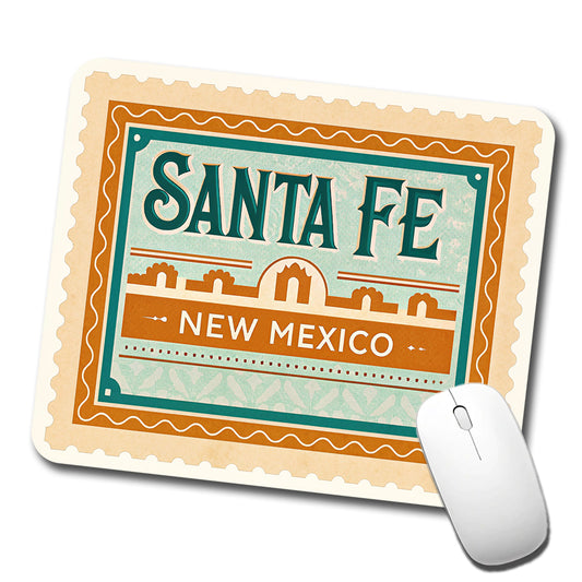 Santa Fe NM New Mexico Travel Vacation Stamp Low Profile Mouse Pad Mat