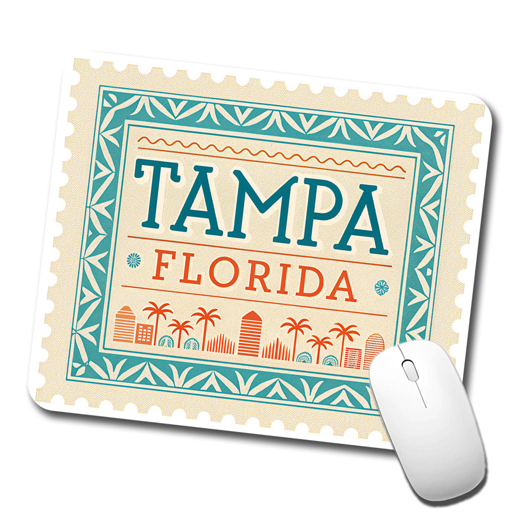 Tampa FL Florida Travel Vacation Stamp Low Profile Mouse Pad Mat