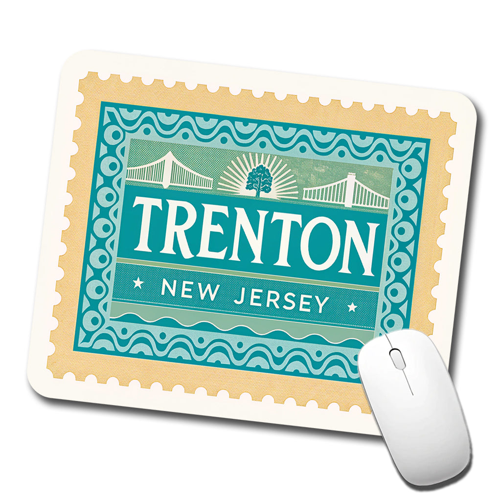 Trenton NJ New Jersey Travel Vacation Stamp Low Profile Mouse Pad Mat
