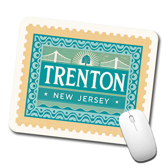 Trenton NJ New Jersey Travel Vacation Stamp Low Profile Mouse Pad Mat