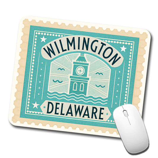 Wilmington DE Delaware Travel Vacation Stamp Low Profile Mouse Pad Mat
