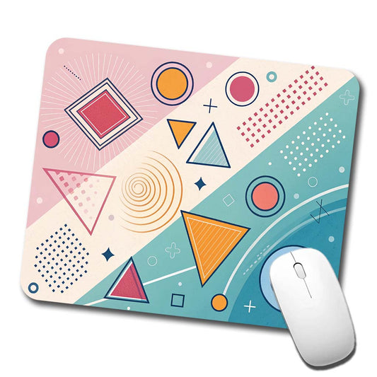 Abstract Geometric Shapes Colorful Low Profile Mouse Pad Mat