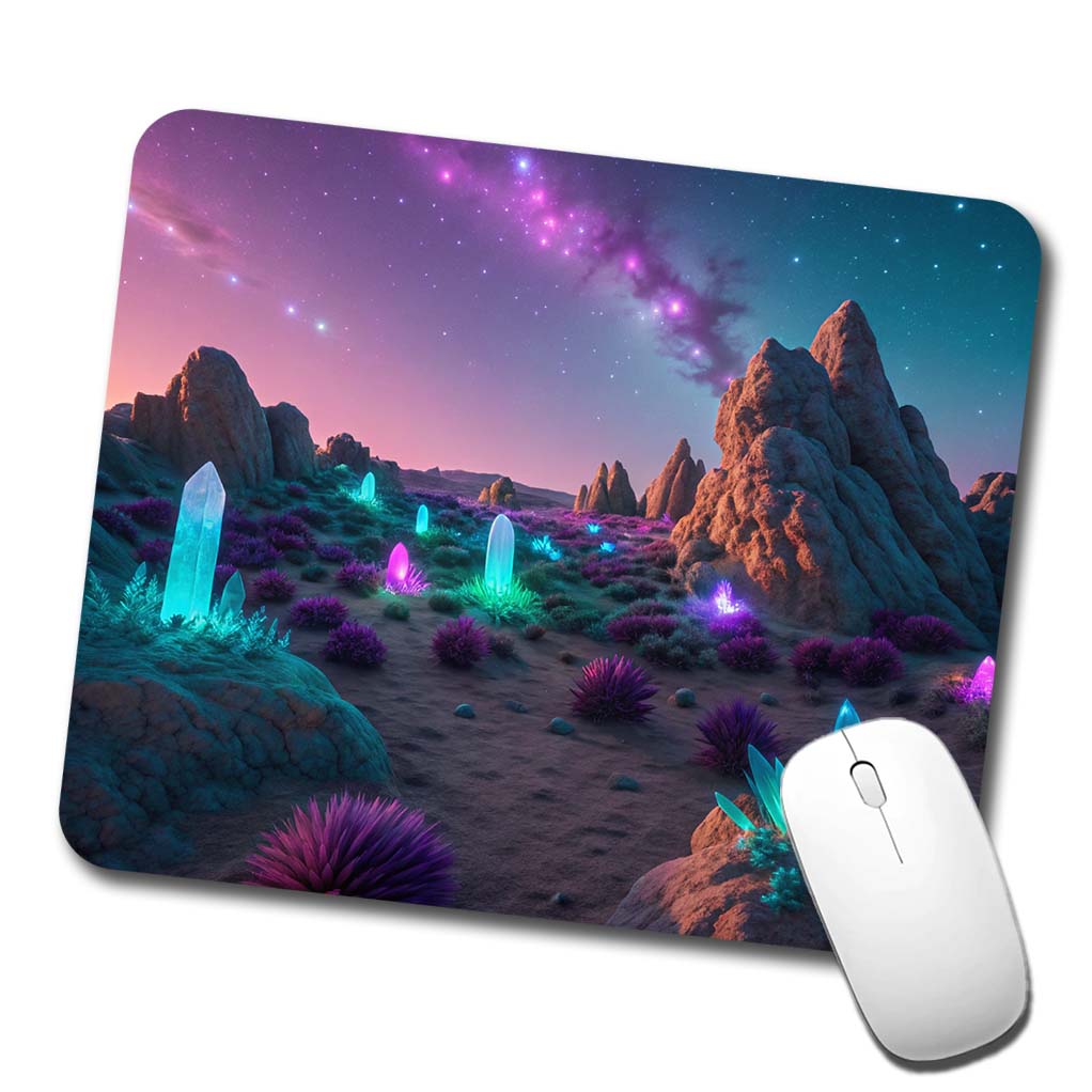 Alien Planet Surface Colorful Low Profile Mouse Pad Mat