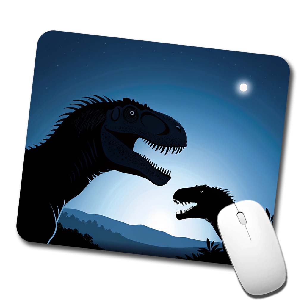 Allosaurus Silhouettes Night Dinosaurs Low Profile Mouse Pad Mat