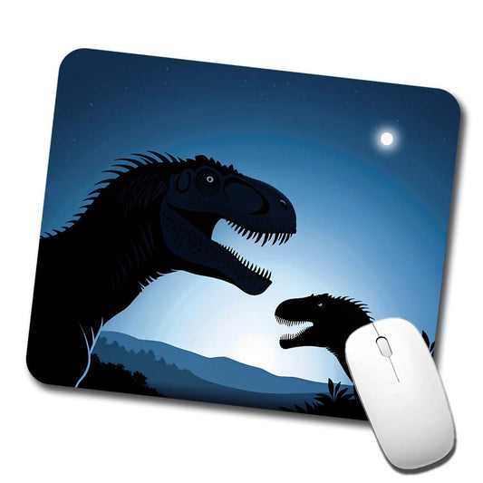 Allosaurus Silhouettes Night Dinosaurs Low Profile Mouse Pad Mat