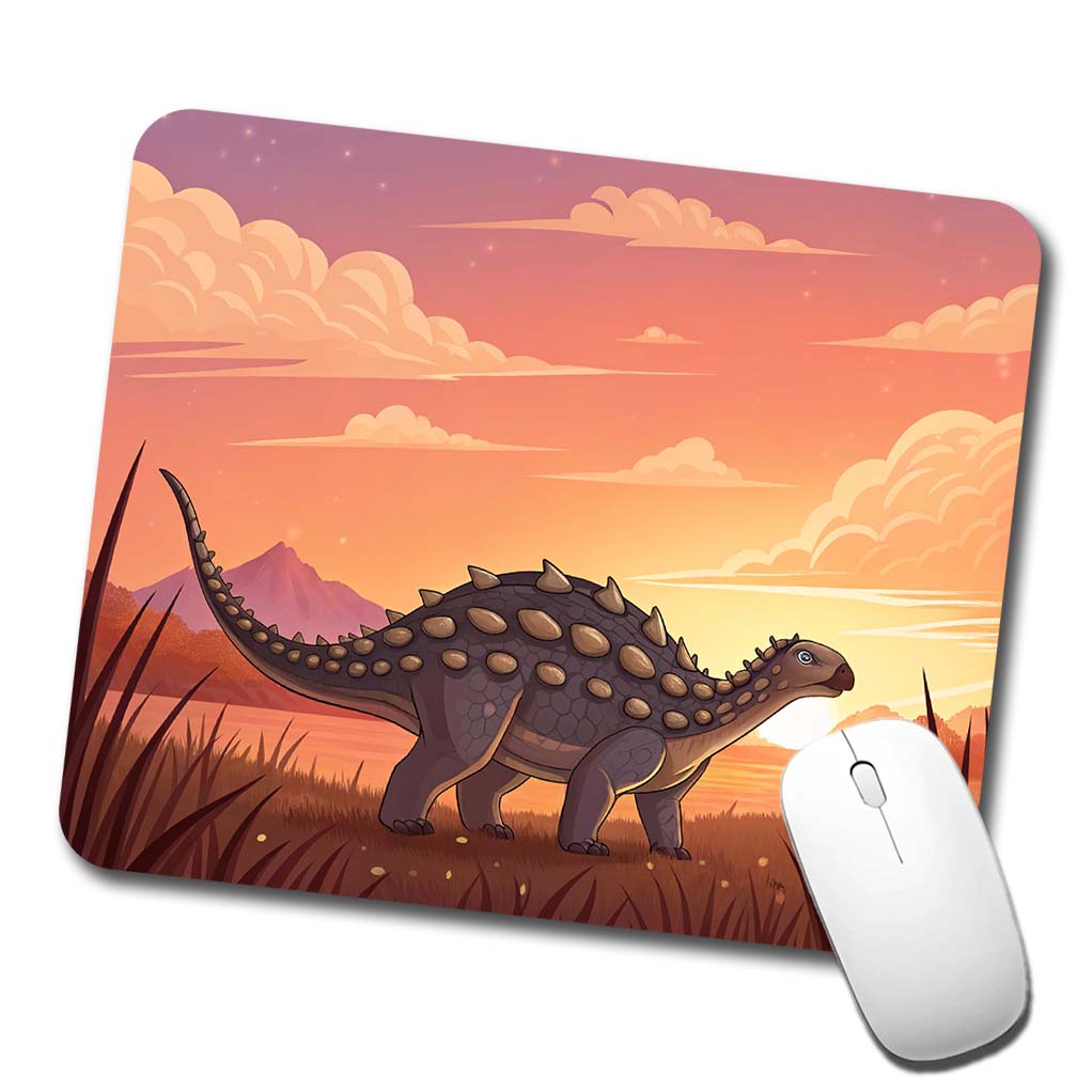 Ankylosaurus Sunset Sunrise Dinosaur Low Profile Mouse Pad Mat