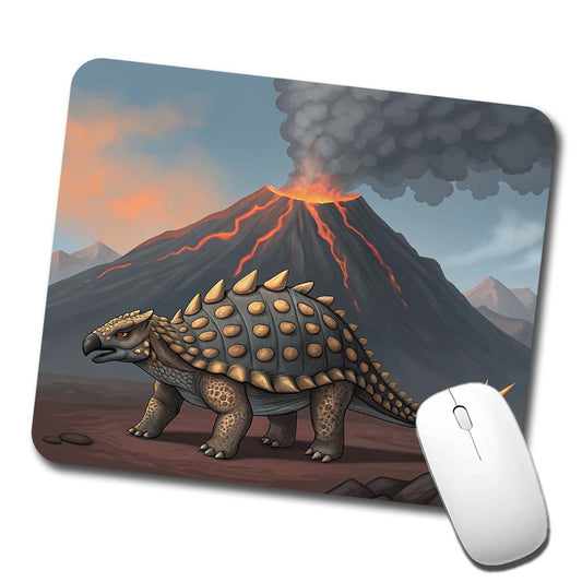 Ankylosaurus Volcano Erupting Dinosaur Low Profile Mouse Pad Mat