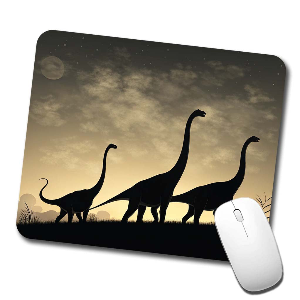 Apatosaurus Silhouettes Walking Dinosaurs Low Profile Mouse Pad Mat