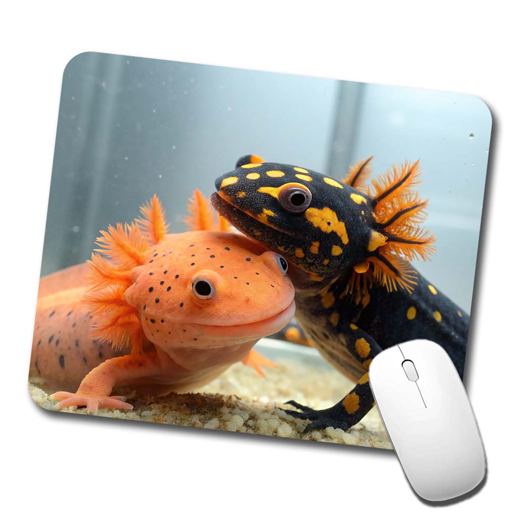 Axolotls Hugging Low Profile Mouse Pad Mat