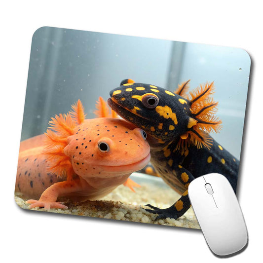 Axolotls Hugging Low Profile Mouse Pad Mat