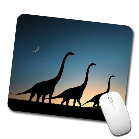 Brachiosaurus Silhouettes Dinosaurs Low Profile Mouse Pad Mat