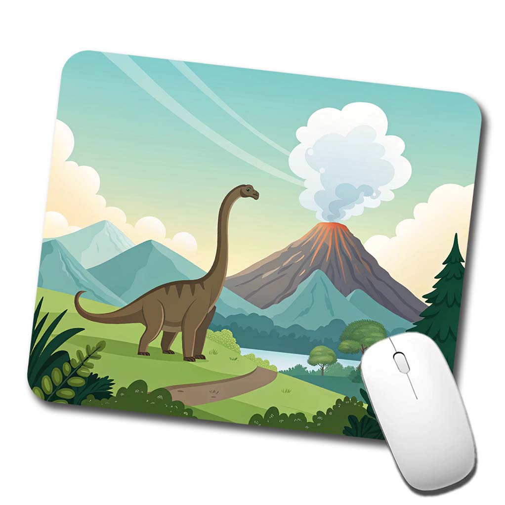 Brachiosaurus Volcano Erupting Dinosaur Low Profile Mouse Pad Mat