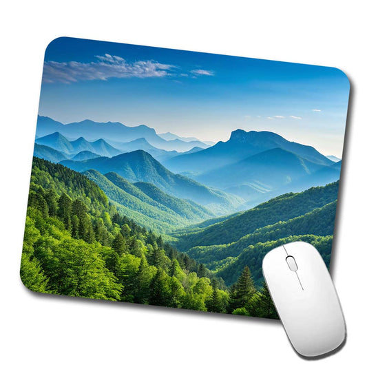 Breathtaking Mountain Views Forest Low Profile Mouse Pad Mat