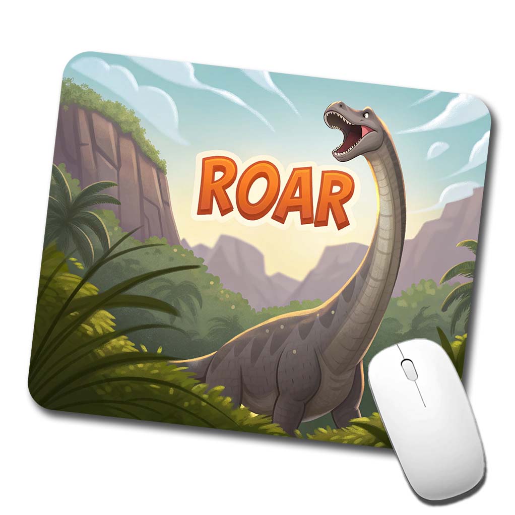 Brontosaurus Roar Dinosaur Cute Low Profile Mouse Pad Mat