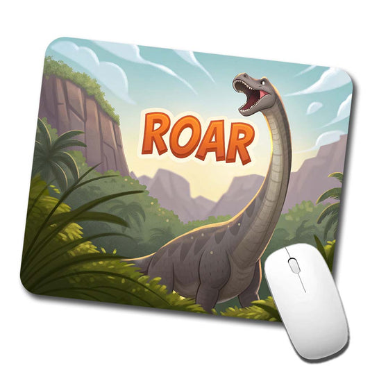 Brontosaurus Roar Dinosaur Cute Low Profile Mouse Pad Mat