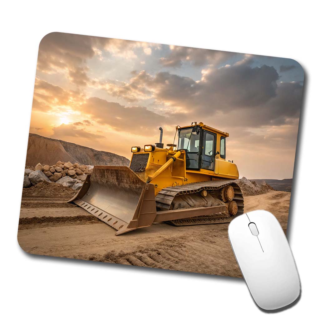 Bulldozer In Dirt Low Profile Mouse Pad Mat